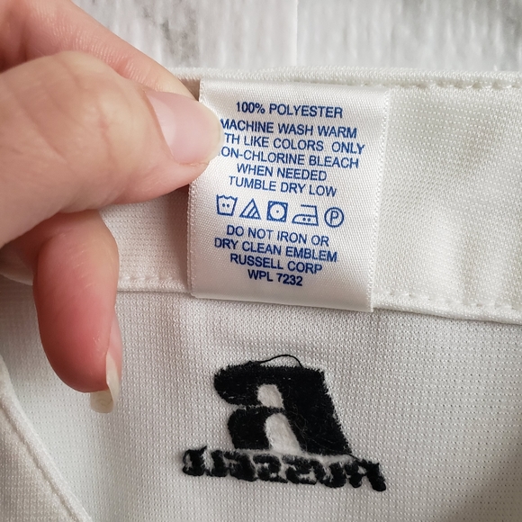 💕 Russell Athletic White Jersey Youth Size Medium - Picture 3 of 11